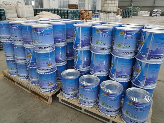 Blue Polyurethane Waterproof Coating For Bldg Basements Easy Construction Sprayable